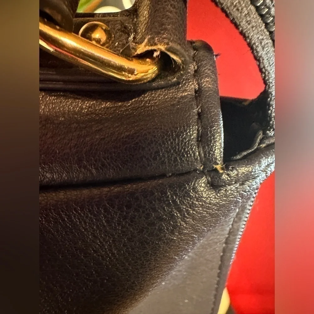 Tommy Hilfiger Navy Blue Faux Leather Small Shoulder Bag